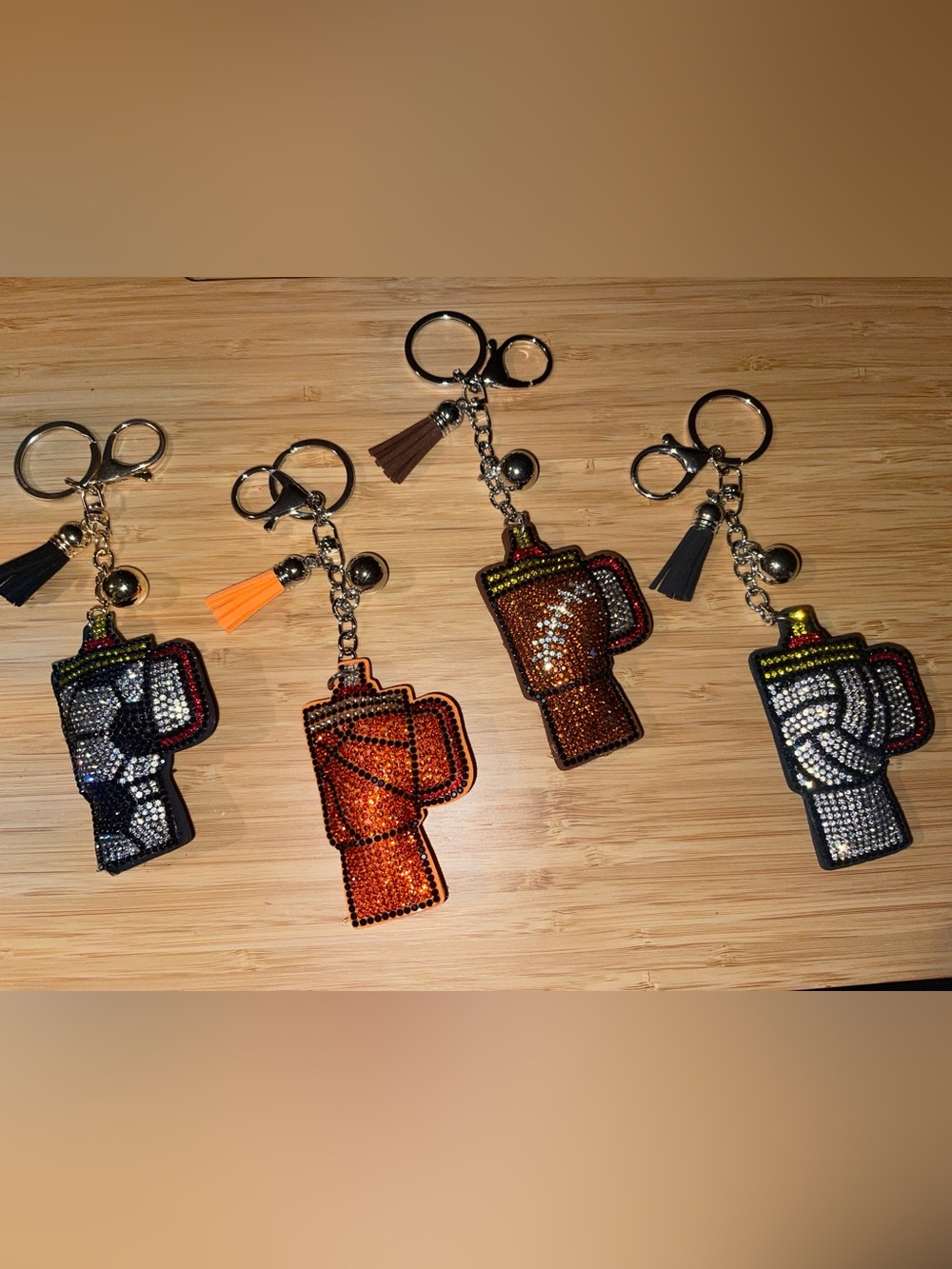 Sports Stanley Rhinestone Keychain Bag Charm